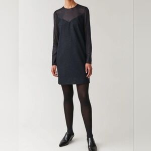 COS Wool-mix Dress With Sheer Upper 6